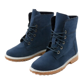 Dunkelblaue, isolierte Stiefel, Öko-Wildleder-Zelt marineblau 2
