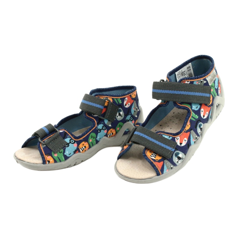 Befado gelbe Kinderschuhe 350P013 marineblau blau orange grau 3