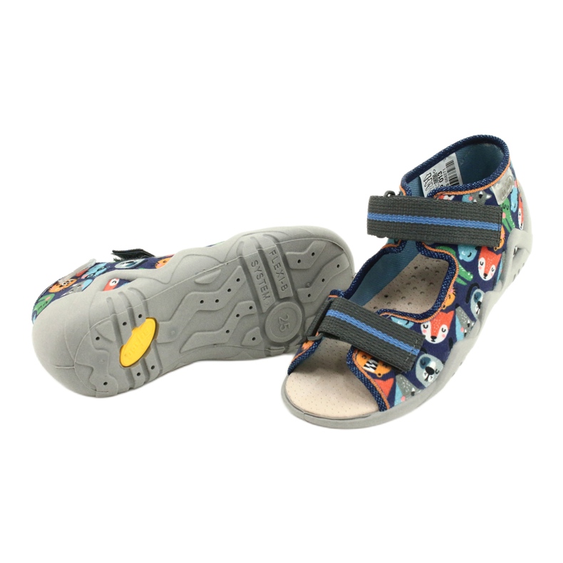 Befado gelbe Kinderschuhe 350P013 marineblau blau orange grau 4