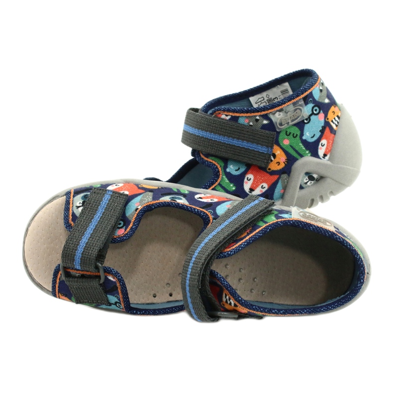 Befado gelbe Kinderschuhe 350P013 marineblau blau orange grau 5