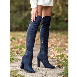 Sweet Shoes Hohe Stiefel in Spitz marineblau blau 2