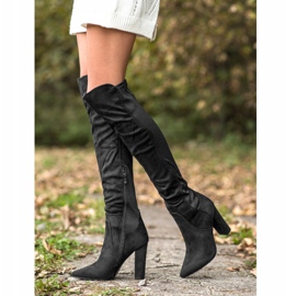 Sweet Shoes Hohe Stiefel in Spitz schwarz 2