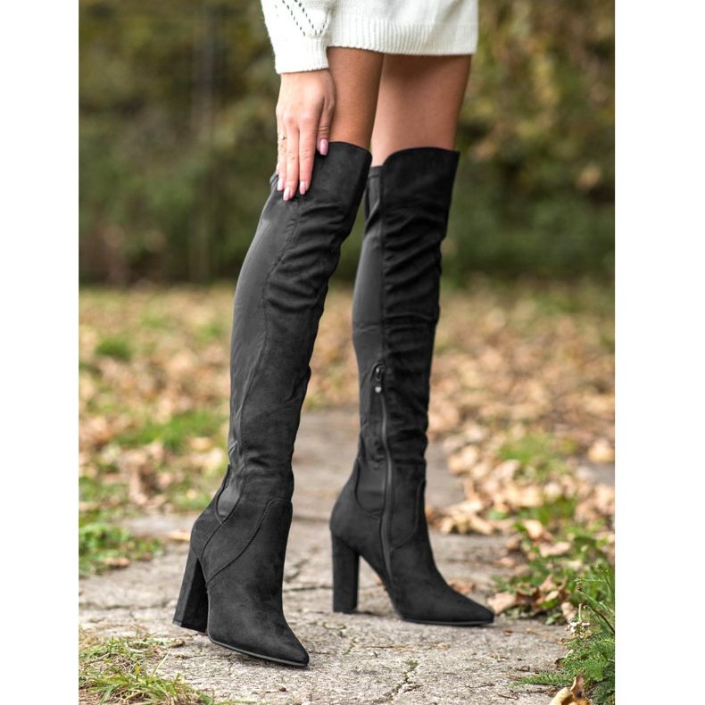 Sweet Shoes Hohe Stiefel in Spitz schwarz 1