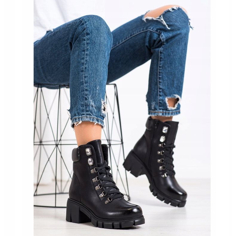 Ideal Shoes Öko-Lederarbeiter schwarz 1