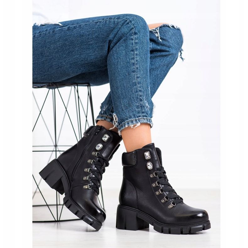 Ideal Shoes Öko-Lederarbeiter schwarz 2