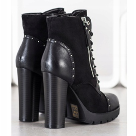 Kayla Rockstiefel auf High Heels schwarz 2