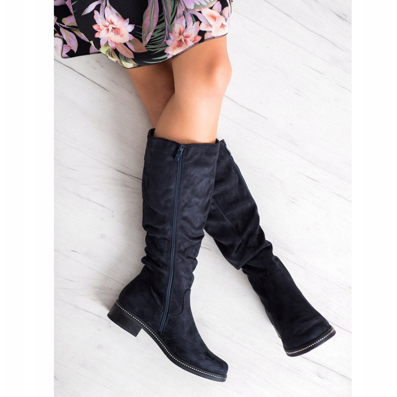 Super Me Stiefel mit Zirkonia navy blau blau 2