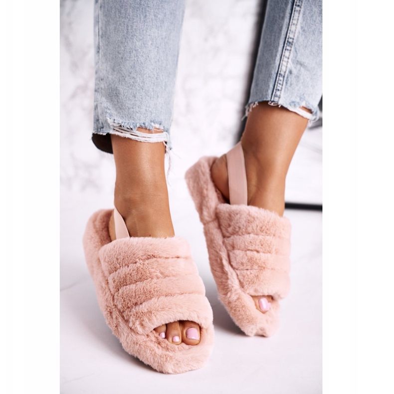 FJ1 Damenhausschuhe auf der Fur-Orange Snowflake Platform 2