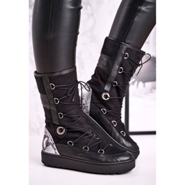 Schwarzes Wildleder mit Fell Laura Messi Schneestiefel 2054 1