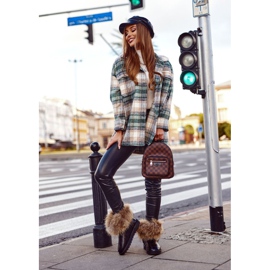 Damen-Schneestiefel aus Leder mit Fell Black Snow Fox schwarz 1