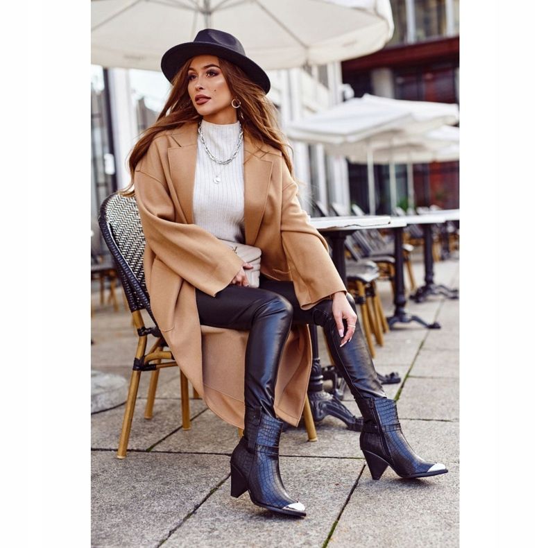 FG1 Damenstiefel High Steel Toe Print Schwarz Eternally 2