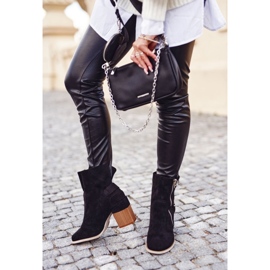 MSMG Damenstiefel mit Absatz Wildleder Schwarz Anabelle 2