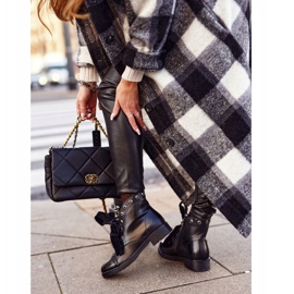 MSMG Damenstiefel mit Metallperlen Warm Perla Ribbon schwarz 2