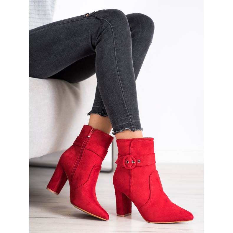 Laura Mode Elegante rote Stiefel in Spitz 2