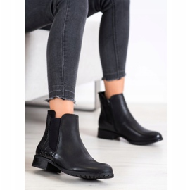 Kayla Lässige Stiefel mit Schlangenprint schwarz 1