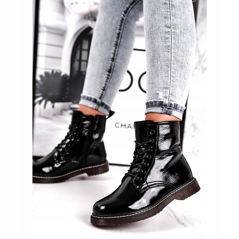 Schwarze Lackstiefel Evento 20DZ23-3216 Marita 1