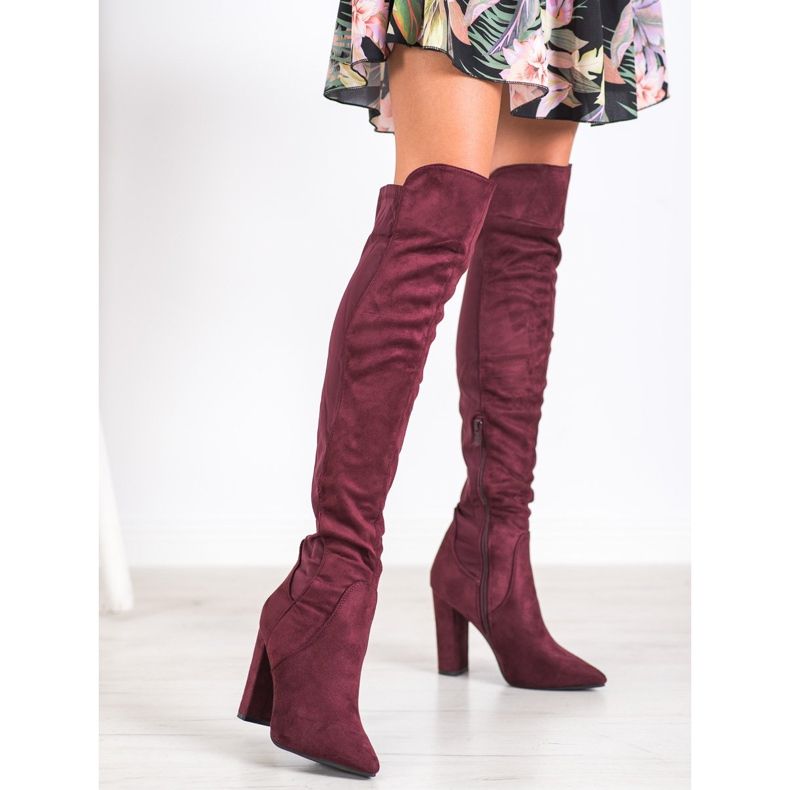 Sweet Shoes Hohe Stiefel in Spitz rot 1