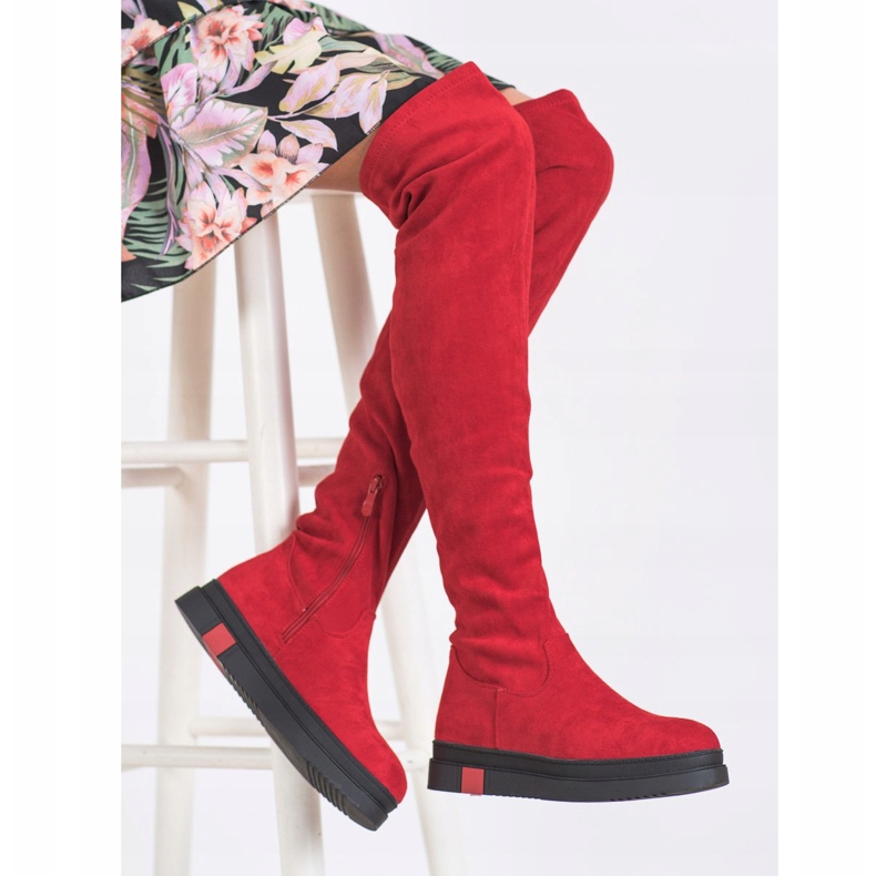 Gogo Modische Plateaustiefel rot 1