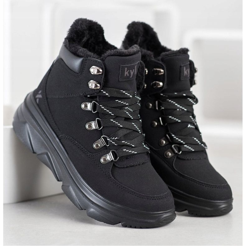 Kylie Leichte Trapper auf der Plattform schwarz 1