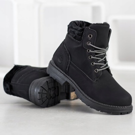 SHELOVET Wanderschuhe mit Veloursoberteil schwarz 2