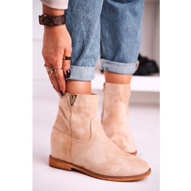 FG1 Damen Stiefeletten Wildleder Beige Vanya 1