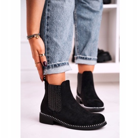 Damen Stiefeletten Jodhpur Stiefel Wildleder Schwarz Meagan 1