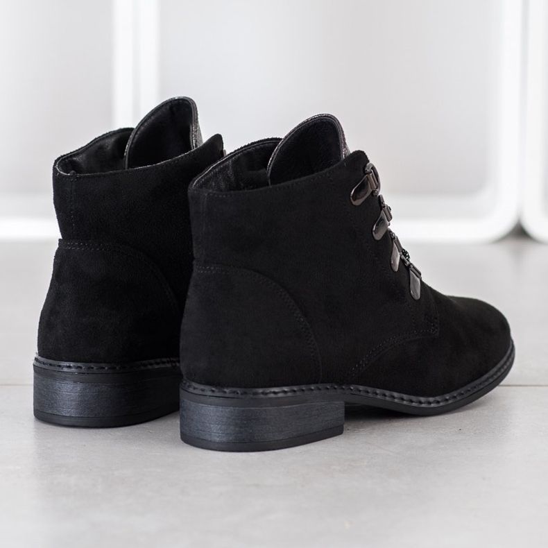 Goodin Elegante Schnürstiefel schwarz silber- 1