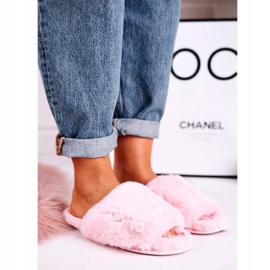 Rosa Pelzhausschuhe für Damen Sweet 1