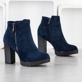 Small Swan Stiefel mit hohen Absätzen navy blau 1