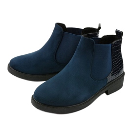 Herkrana flache Stiefel aus Wildleder in Marineblau navy blau 2