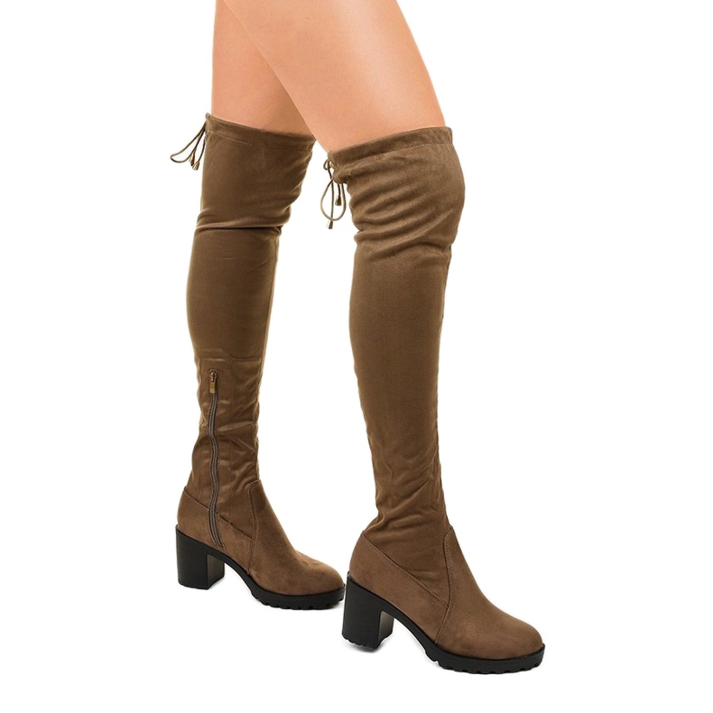 Wildlederstiefel auf dem Pfosten von Hekrans Khaki grün 1