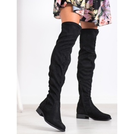 Kayla Overknee-Stiefel aus Wildleder schwarz 1