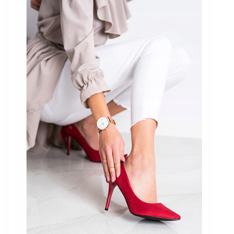 Goodin Stylische Stilettos mit Fransen rot 1