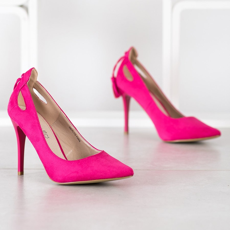 Goodin Stylische Stilettos mit Fransen rosa 1