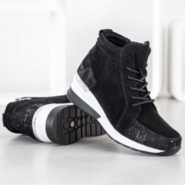 Filippo Schnürstiefel aus Leder schwarz 2