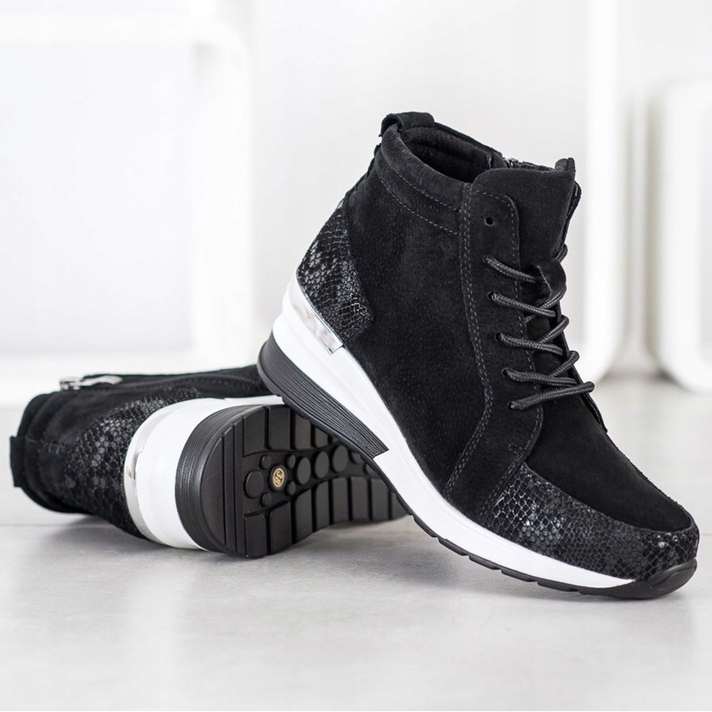 Filippo Schnürstiefel aus Leder schwarz 2