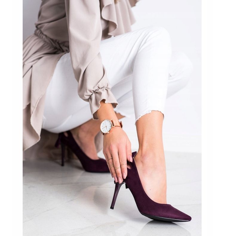Goodin Stylische Stilettos mit Fransen violett 2