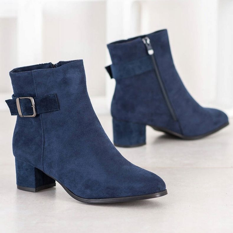 Sabatina Marineblaue Stiefel mit Schnalle 1