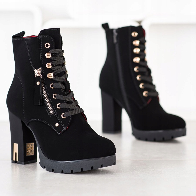 Super Mode Modische Stiefel mit hohen Absätzen schwarz 1