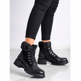 Super Mode Warme, gebundene Stiefel schwarz 1