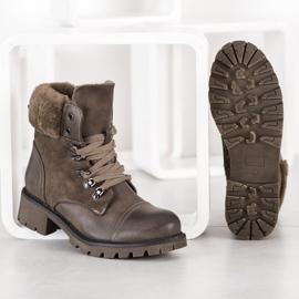 Super Mode Warme, gebundene Stiefel grau 1