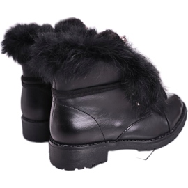MSMG Kinder Warme Stiefel Schwarz Fell CT900A Ella 2