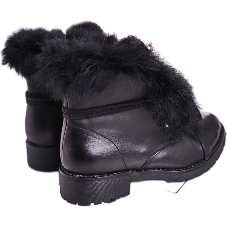 MSMG Kinder Warme Stiefel Schwarz Fell CT900A Ella 2