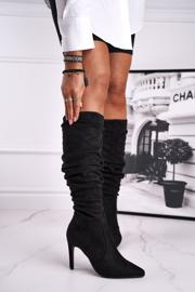 SEA Damen Stiefel auf High Heel Wildleder Schwarz BM217 Dynamic 1