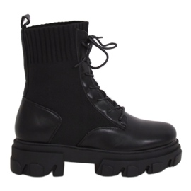 SEA Damen Schnürstiefel mit Socke NS156 Schwarz My Need 3