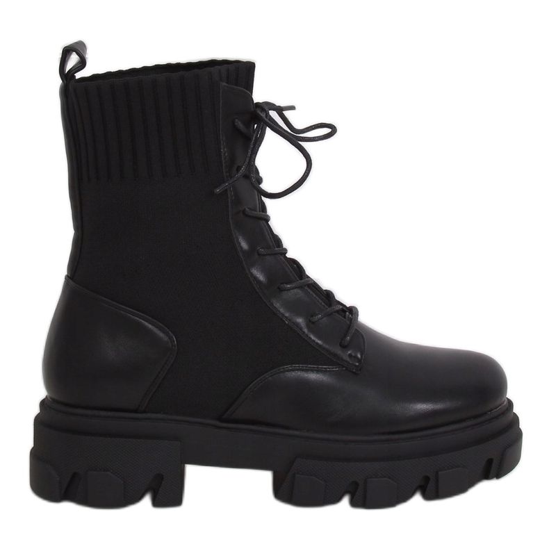 SEA Damen Schnürstiefel mit Socke NS156 Schwarz My Need 3