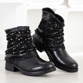 Queentina Bequeme Stiefel mit Verzierungen schwarz 1