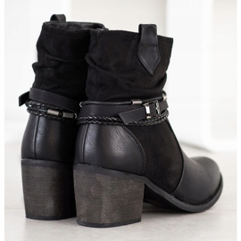 SHELOVET Stiefel mit Zierstreifen schwarz 1