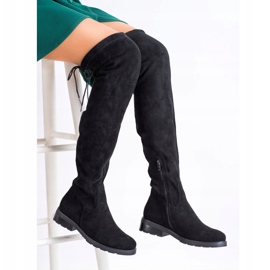 SHELOVET Overknee-Stiefel mit Zirkonia schwarz 1