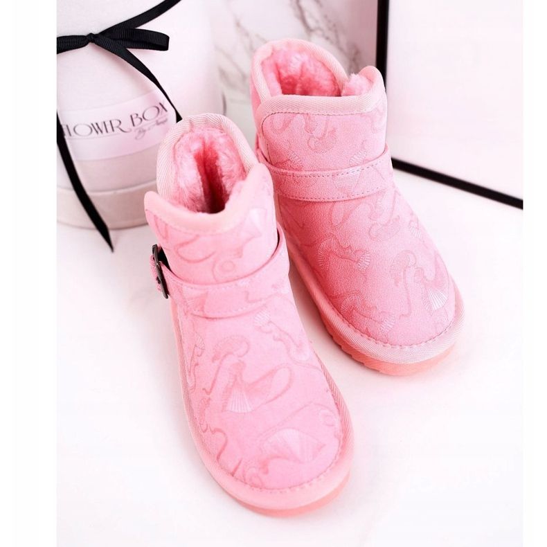 Apawwa Schneestiefel für Kinder mit Fell Pink Kawai rosa 1